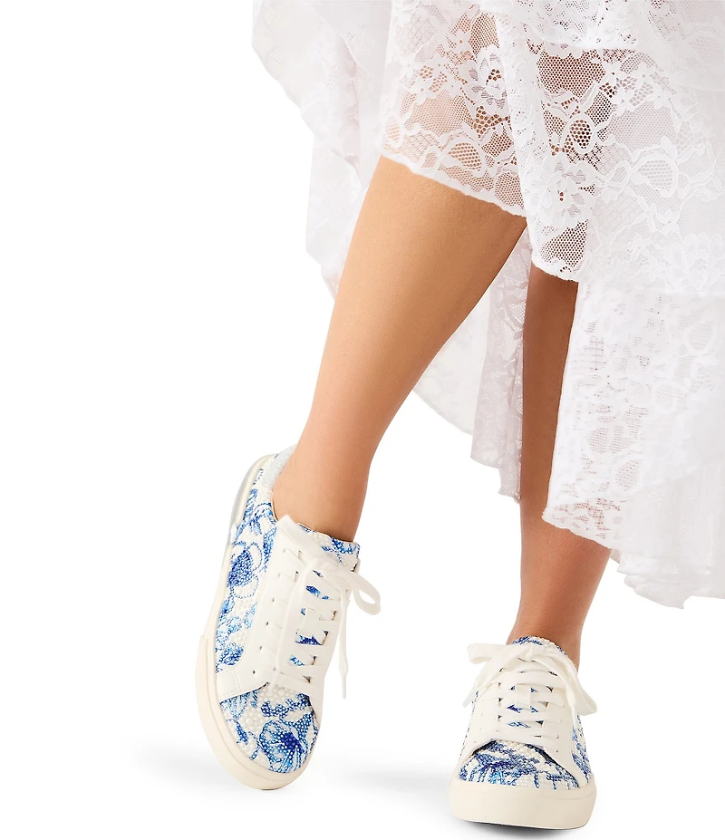 Blue by Betsey Johnson Damon Floral Pearl Embellished Sneakers