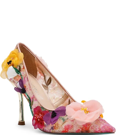 Blue by Betsey Johnson Darcy Multi Floral Ornament Stiletto Pumps