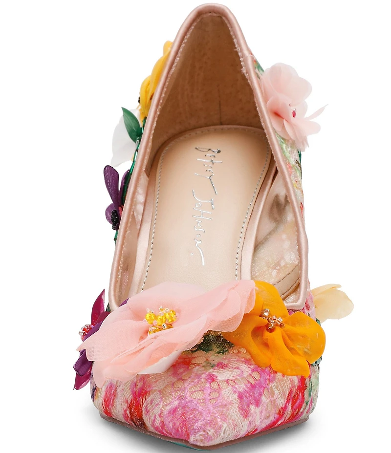 Blue by Betsey Johnson Darcy Multi Floral Ornament Stiletto Pumps