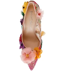 Blue by Betsey Johnson Darcy Multi Floral Ornament Stiletto Pumps