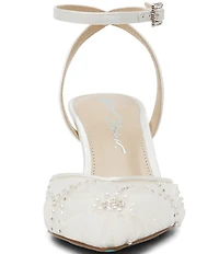 Blue by Betsey Johnson Delia Mesh Embellished Ankle Strap Pumps