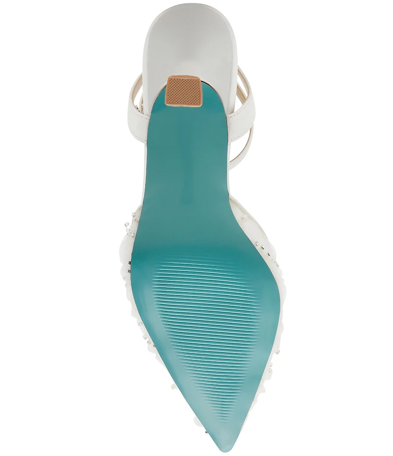 Blue by Betsey Johnson Delia Mesh Embellished Ankle Strap Pumps