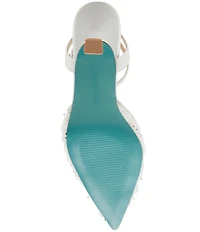 Blue by Betsey Johnson Delia Mesh Embellished Ankle Strap Pumps