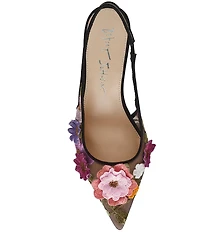 Blue by Betsey Johnson Dian 3D Floral Applique Slingback Pumps