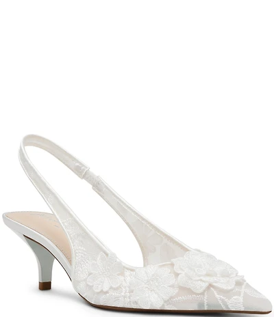 Blue by Betsey Johnson Dian 3D Floral Applique Slingback Pumps