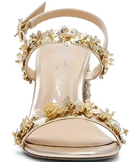 Blue by Betsey Johnson Drue Metallic Rhinestone Embellished Dress Sandals