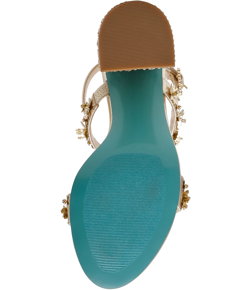 Blue by Betsey Johnson Drue Metallic Rhinestone Embellished Dress Sandals