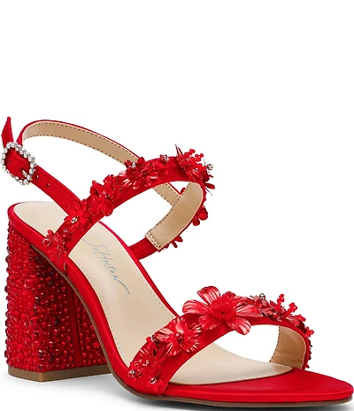 Blue by Betsey Johnson Drue Metallic Rhinestone Embellished Dress Sandals