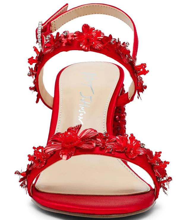 women's kirra floral beaded platform dress sandals Betsey Johnson Blue by Betsey Johnson Kirra Floral Platform Dress Sandals at Hamilton Place in Chattanooga, TN