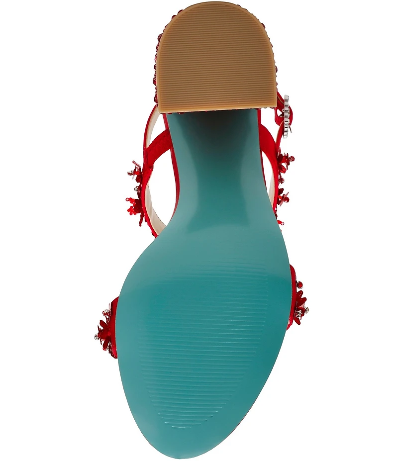 Blue by Betsey Johnson Drue Metallic Rhinestone Embellished Dress Sandals