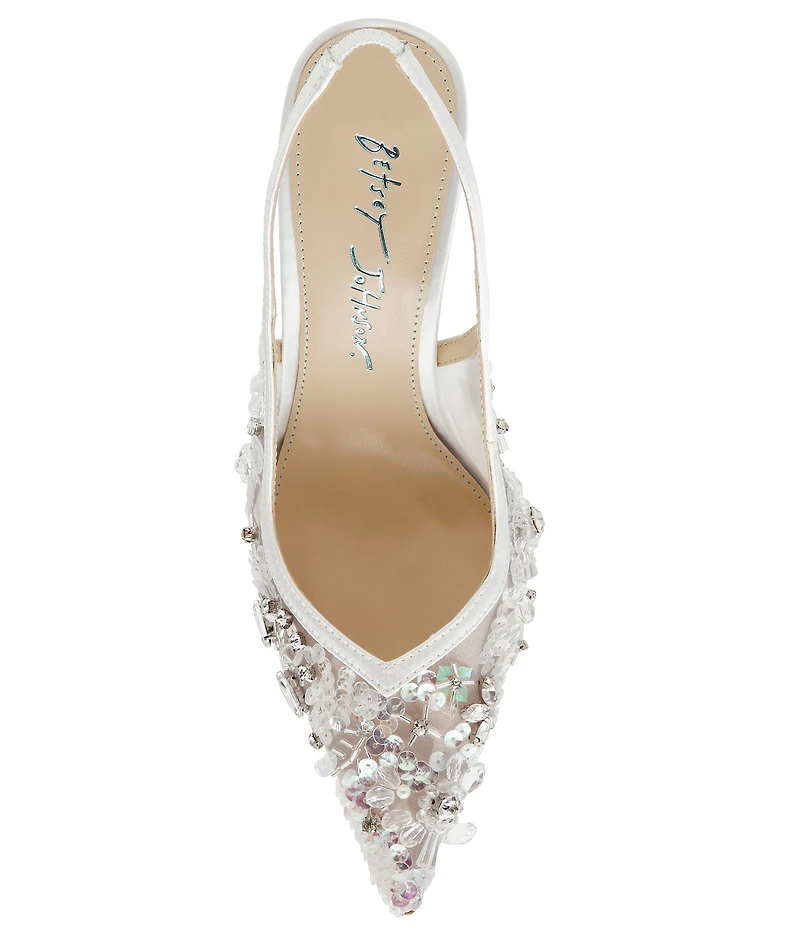 Blue by Betsey Johnson Eddie Beaded Slingback Pumps