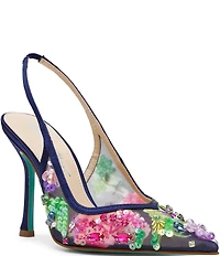 Blue by Betsey Johnson Eddie Beaded Slingback Pumps