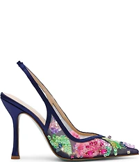 Blue by Betsey Johnson Eddie Beaded Slingback Pumps