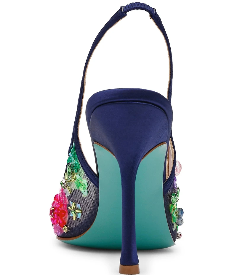 Blue by Betsey Johnson Eddie Beaded Slingback Pumps