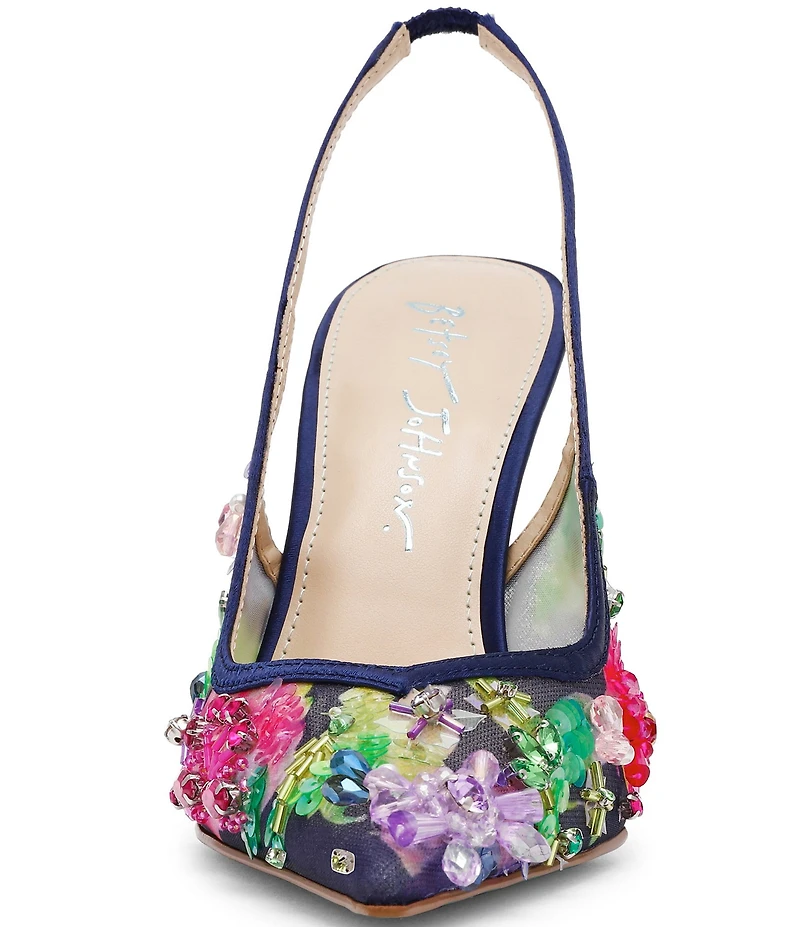 Blue by Betsey Johnson Eddie Beaded Slingback Pumps
