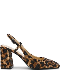Blue by Betsey Johnson Elias Leopard Rhinestone Embellished Slingback Pumps