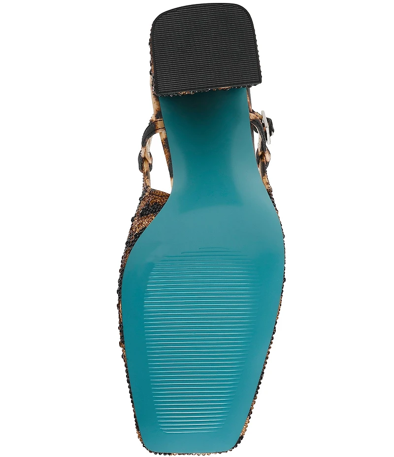 Blue by Betsey Johnson Elias Leopard Rhinestone Embellished Slingback Pumps