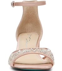 Blue by Betsey Johnson Eliat Rhinestone Embellished Mesh Ankle Strap Dress Sandals
