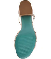 Blue by Betsey Johnson Eliat Rhinestone Embellished Mesh Ankle Strap Dress Sandals