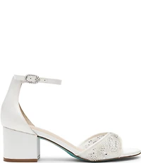 Blue by Betsey Johnson Eliat Rhinestone Embellished Mesh Ankle Strap Dress Sandals