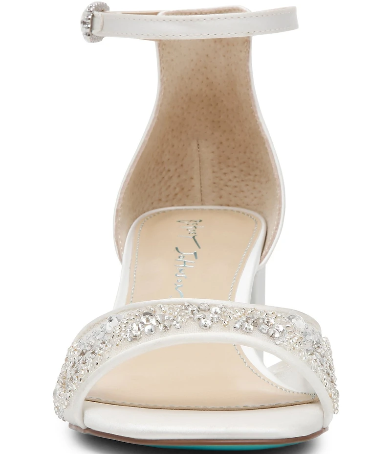 Blue by Betsey Johnson Eliat Rhinestone Embellished Mesh Ankle Strap Dress Sandals