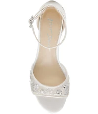 Blue by Betsey Johnson Eliat Rhinestone Embellished Mesh Ankle Strap Dress Sandals