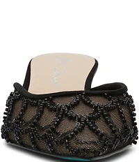 Blue by Betsey Johnson Ellis Mesh Sequin Kitten Heel Mules