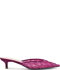 Blue by Betsey Johnson Ellis Mesh Sequin Kitten Heel Mules