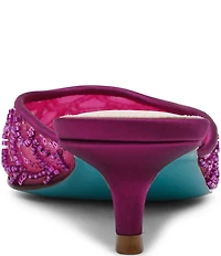 Blue by Betsey Johnson Ellis Mesh Sequin Kitten Heel Mules