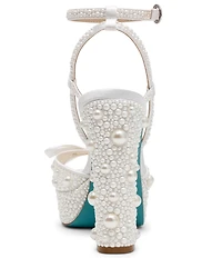 Blue by Betsey Johnson Enola Pearl Embellished Platform Dress Sandals