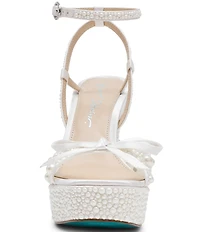 Blue by Betsey Johnson Enola Pearl Embellished Platform Dress Sandals
