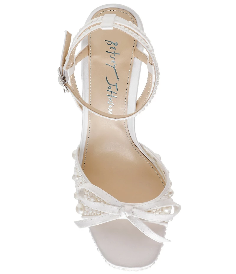 Blue by Betsey Johnson Enola Pearl Embellished Platform Dress Sandals