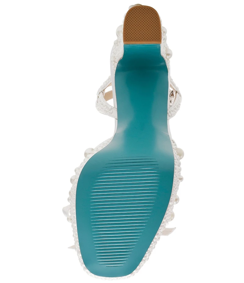 Blue by Betsey Johnson Enola Pearl Embellished Platform Dress Sandals