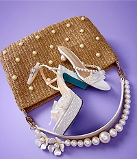 Blue by Betsey Johnson Enola Pearl Embellished Platform Dress Sandals