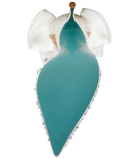 Blue by Betsey Johnson Esmy Pearl Detail Clear Oversized Bow Pumps