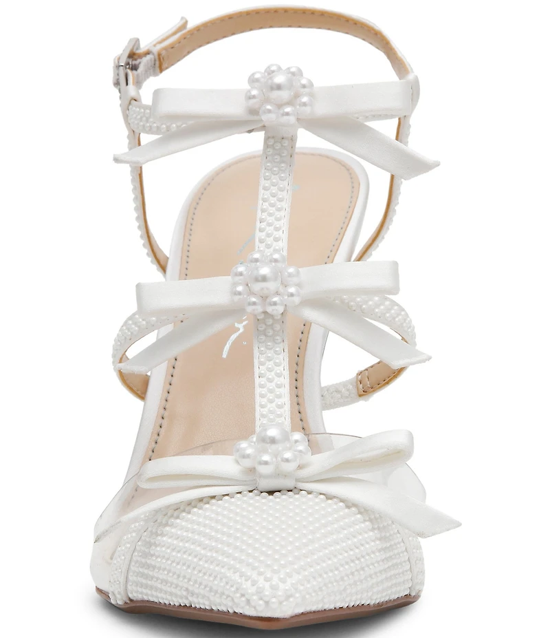 Blue by Betsey Johnson Everr Bow Embellished Pearl Detail Pumps