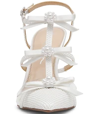 Blue by Betsey Johnson Everr Bow Embellished Pearl Detail Pumps