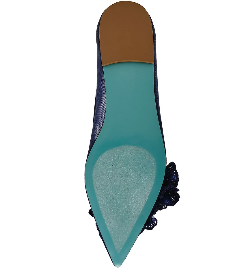 Blue by Betsey Johnson Gray Flower Ornament Ballet Flats