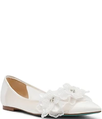 Blue by Betsey Johnson Gray Flower Ornament Ballet Flats