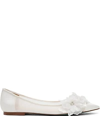 Blue by Betsey Johnson Gray Flower Ornament Ballet Flats