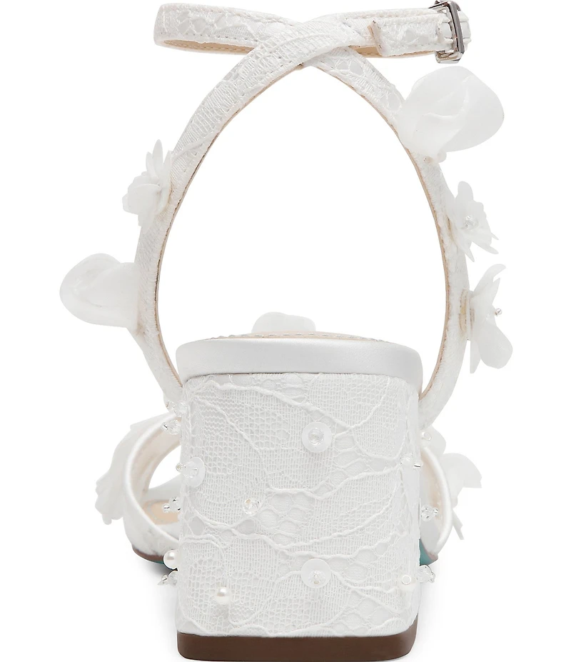 Blue by Betsey Johnson Hanah 3-D Flower Block Heel Dress Sandals