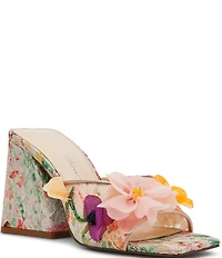 Blue by Betsey Johnson Heath Lace Floral Ornamented Dress Slide Sandals