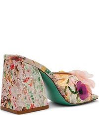 Blue by Betsey Johnson Heath Lace Floral Ornamented Dress Slide Sandals