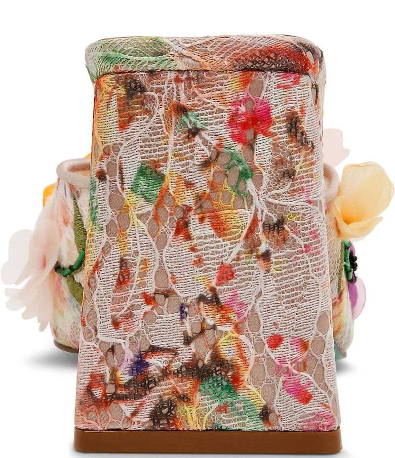 Blue by Betsey Johnson Heath Lace Floral Ornamented Dress Slide Sandals