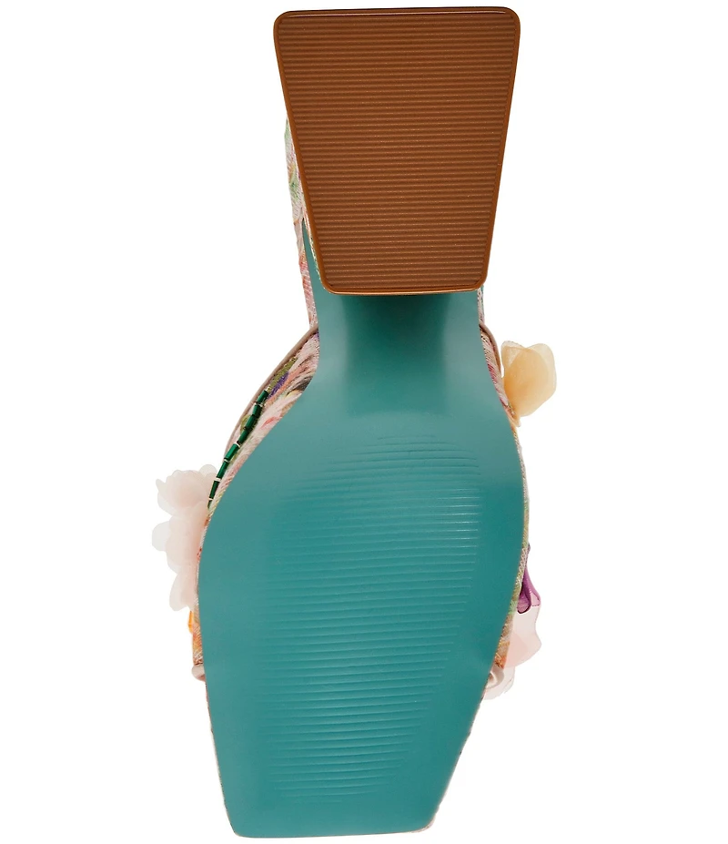 Blue by Betsey Johnson Heath Lace Floral Ornamented Dress Slide Sandals