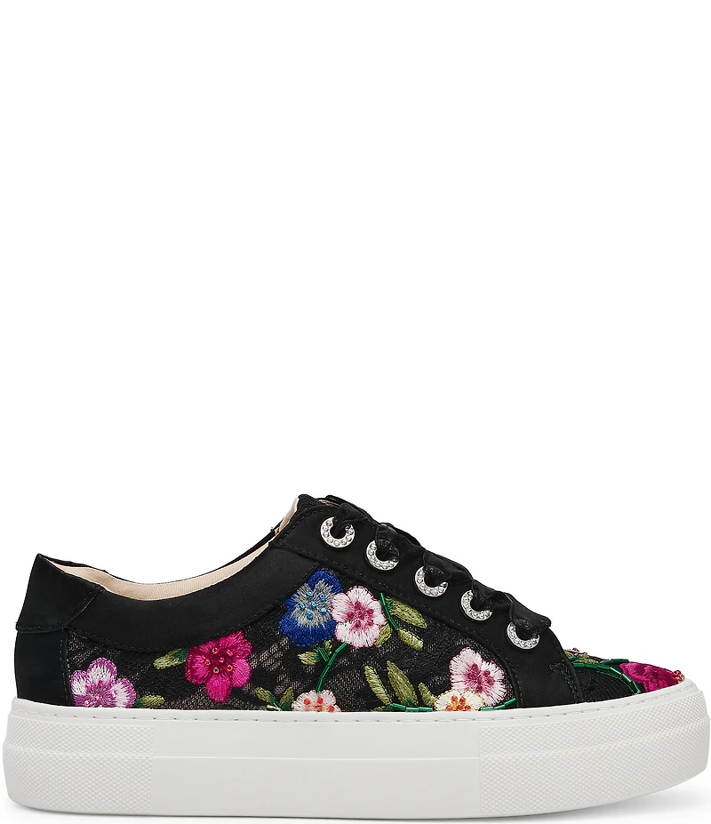 Blue by Betsey Johnson Jayla Floral Embroidered Platform Sneakers