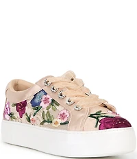 Blue by Betsey Johnson Jayla Floral Embroidered Platform Sneakers
