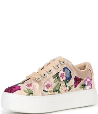 Blue by Betsey Johnson Jayla Floral Embroidered Platform Sneakers