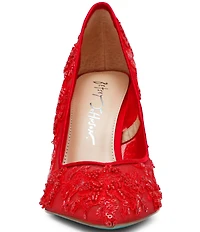 Blue by Betsey Johnson Jenii Mesh Beaded Stiletto Pumps