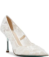 Blue by Betsey Johnson Jenii Mesh Beaded Stiletto Pumps
